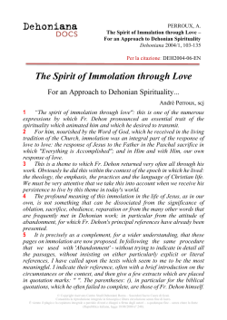 The Spirit of Immolation through Love