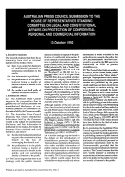 australian press council submission to the house of