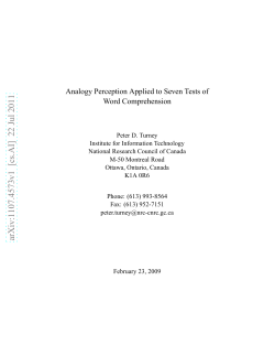 Analogy Perception Applied to Seven Tests of Word Comprehension