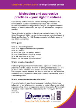 Misleading and aggressive practices