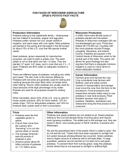 Potato Fast Facts - Wisconsin Ag In the Classroom