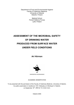 Assessment of the microbial safety of the drinking water produced