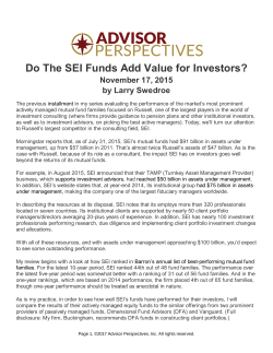 Do The SEI Funds Add Value for Investors?