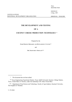 Development and Testing of Coconut Cheese Production