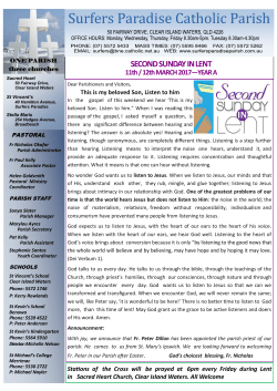 12th March - Surfers Paradise Catholic Parish