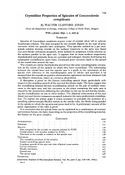 Crystalline Properties of Spicules of Leucosolenia complicata
