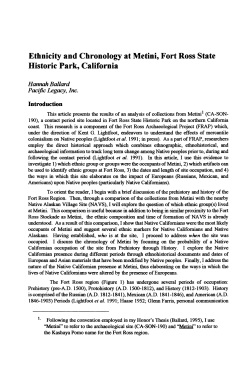 Ethnicity and Chronology at Metini, Fort Ross State Historic Park