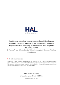 Continuous chemical operations and modifications on - espci