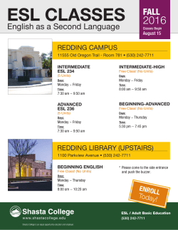 esl classes - Shasta College