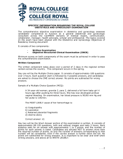 specific information regarding the royal college obstetrics and