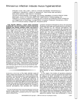 Rhinovirus infection induces mucus hypersecretion