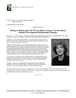 Margaret Rotzin joins The Private Bank as Senior Vice