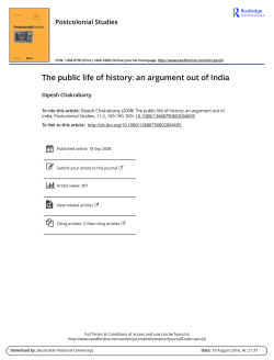 The public life of history: an argument out of India