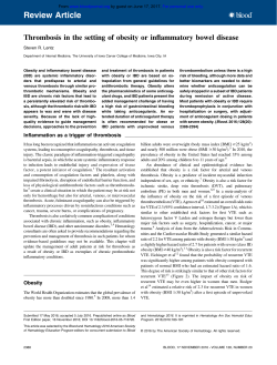 Thrombosis in the setting of obesity or inflammatory bowel disease