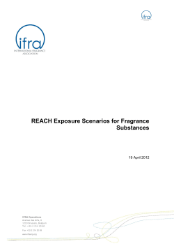 REACH Exposure Scenarios for Fragrance Substances 19 April
