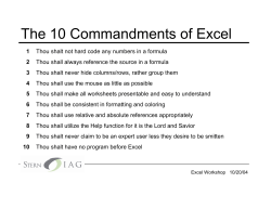 The 10 Commandments of Excel