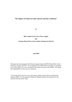 The Impact of China on Latin America and the Caribbean*