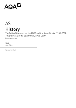 AS History Mark scheme Paper 2T June 2016