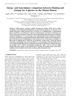 Energy- and mass-balance comparison between Zhadang and