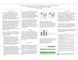 Profiles of Intrinsic and Extrinsic Motivations in