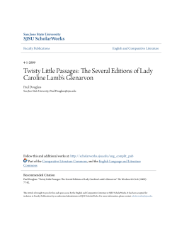 The Several Editions of Lady Caroline Lamb`s Glenarvon