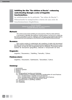 Subtitling the film `The children of Russia`: enhancing