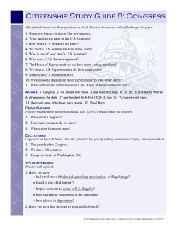 Citizenship Study Guide 8: Congress