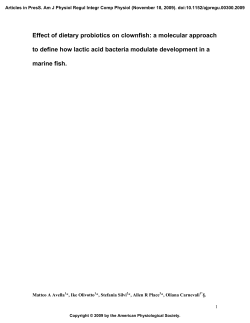 Effect of dietary probiotics on clownfish: a molecular approach to