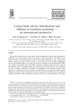 Central bank reform, liberalization and inflation in