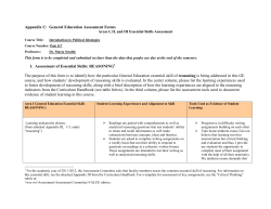 Appendix C: General Education Assessment Forms 1. Assessment