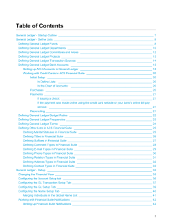 General Ledger - Help Centers