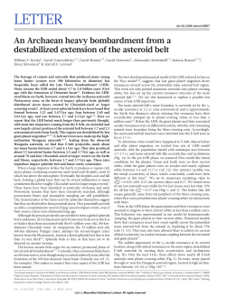 An Archaean heavy bombardment from a destabilized extension of