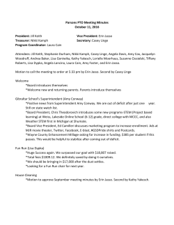 Parsons PTO Approved Meeting Minutes 10-11-16