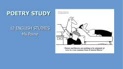 POETRY STUDY - Ms Paine`s Classroom