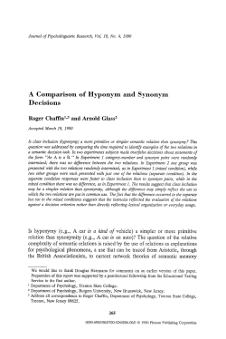 A comparison of hyponym and synonym decisions