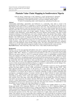 Plantain Value Chain Mapping in Southwestern Nigeria