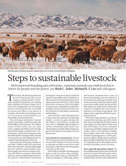 Steps to sustainable livestock - be