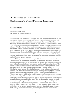 A Discourse of Domination: Shakespeare`s Use of Falconry Language