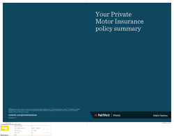 Your Private Motor Insurance policy summary