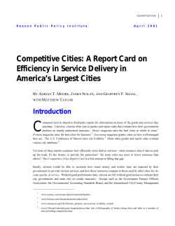 Competitive Cities: A Report Card on Efficiency in Service Delivery