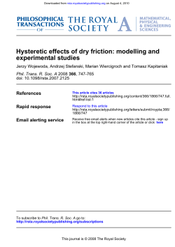 experimental studies Hysteretic effects of dry friction: modelling and