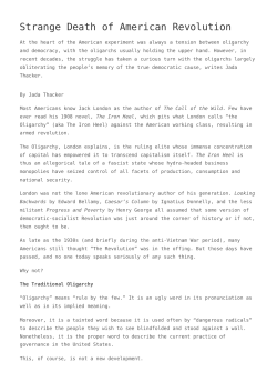 Strange Death of American Revolution,Should