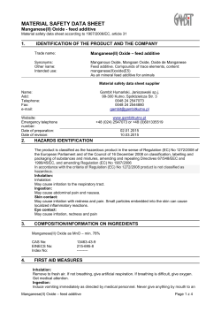 Manganese (II) Oxide Feed Grade – Material Safety
