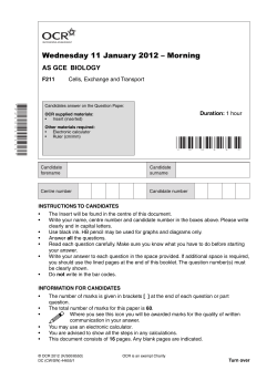 Unit F211 - Cells, exchange and transport