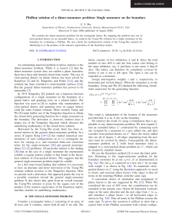 The Pfaffian Solution of a Dimer