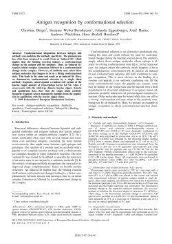 Antigen recognition by conformational selection