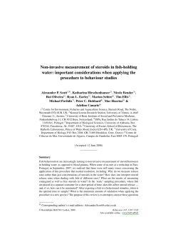 Non-invasive measurement of steroids in fish