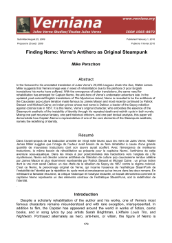 Finding Nemo: Verne`s antihero as original Steampunk