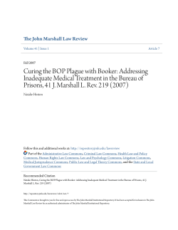 Curing the BOP Plague with Booker - The John Marshall Institutional
