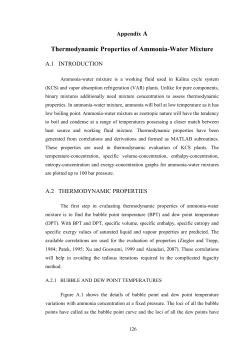 Thermodynamic Properties of Ammonia-Water Mixture